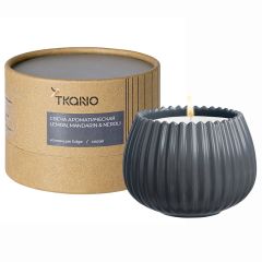 Свеча ароматическая Lemon, Mandarin & Neroli из коллекции Edge, серый, 30 ч, Tkano