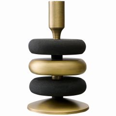 Подсвечник Stone, 20 см, черный/античная латунь, Bergenson Bjorn