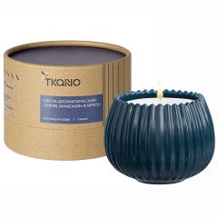 Свеча ароматическая Lemon, Mandarin & Neroli из коллекции Edge, синий, 30 ч, Tkano