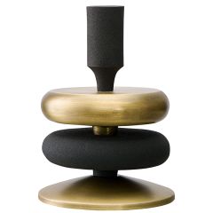 Подсвечник Stone, 17 см, черный/античная латунь, Bergenson Bjorn