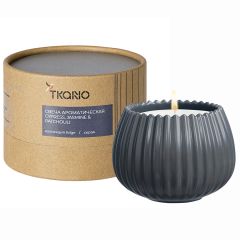 Свеча ароматическая Cypress, Jasmine & Patchouli из коллекции Edge, серый, 30 ч, Tkano