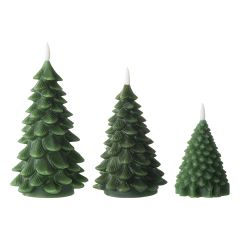 Набор из трех электрических свечей Christmas forest из коллекции New Year Essential, Tkano