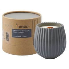 Свеча ароматическая с деревянным фитилём Italian Cypress из коллекции Edge, серый, 60 ч, Tkano
