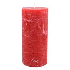 Свеча цилиндрическая Рустик 15 см, d7 см, античный красный, Luz your senses