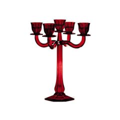 Подсвечник 5-рожковый Ravello, 30 см, красный, хрусталь, Nachtmann