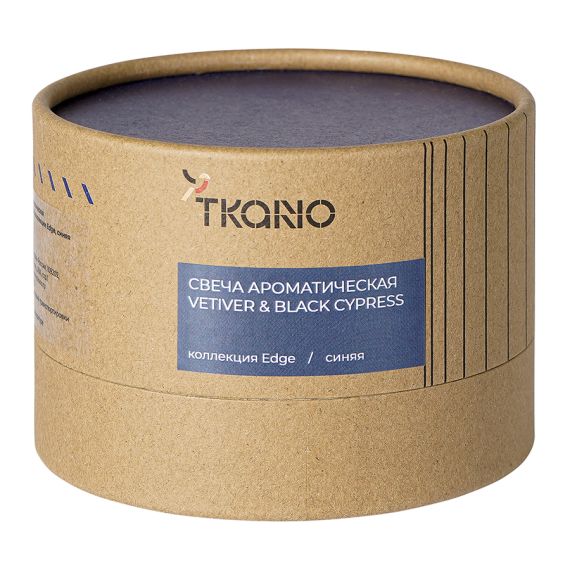 Свеча ароматическая Vetiver & Black cypress из коллекции Edge, синий, 30 ч, Tkano, изображение 9