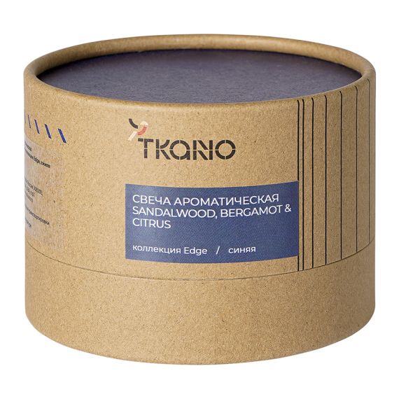 Свеча ароматическая Sandalwood, Bergamot & Citrus из коллекции Edge, синий, 30 ч, Tkano, изображение 9