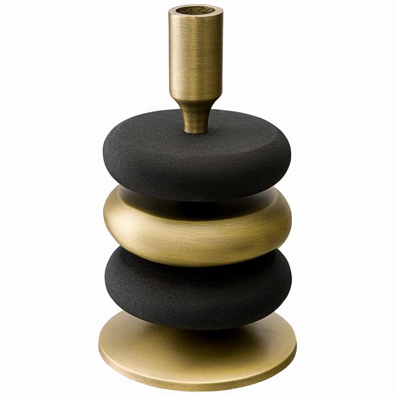 Подсвечник Stone, 20 см, черный/античная латунь, Bergenson Bjorn, изображение 4