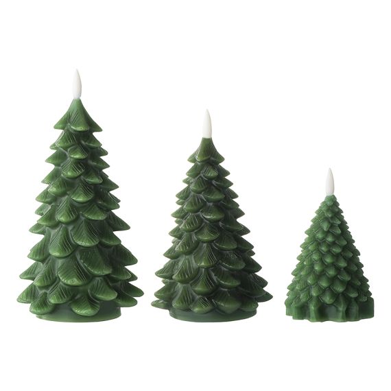 Набор из трех электрических свечей Christmas forest из коллекции New Year Essential, Tkano