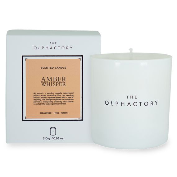 Свеча ароматическая The Olphactory, White Insignia, Amber Whisper, 60 ч, Ambientair
