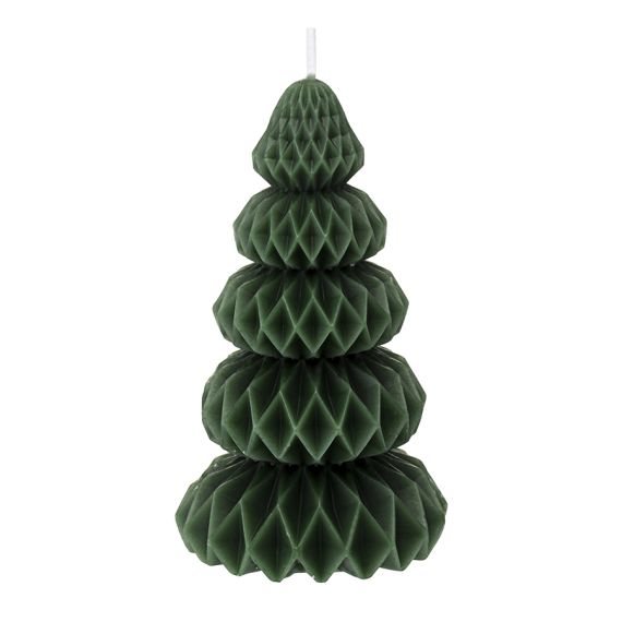 Свеча декоративная Origami зеленого цвета из коллекции New Year Essential, 19 см, Tkano
