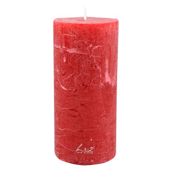 Свеча цилиндрическая Рустик 15 см, d7 см, античный красный, Luz your senses
