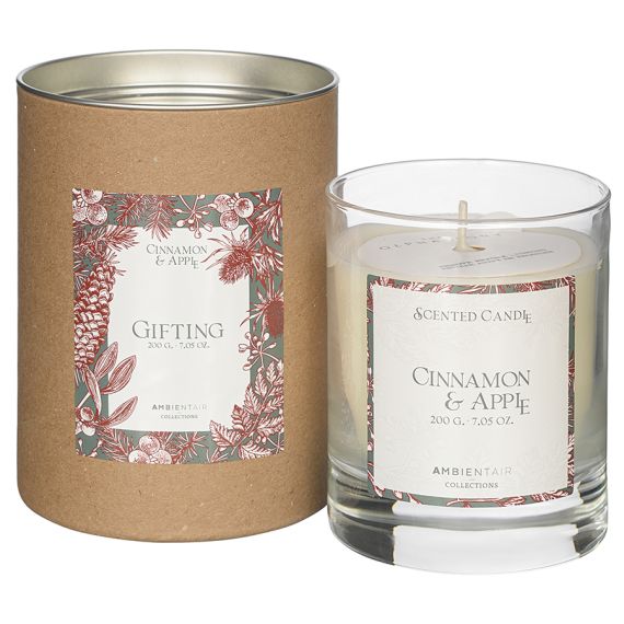 Свеча ароматическая Gifting, Корица и яблоко (новая), 40 ч, Ambientair